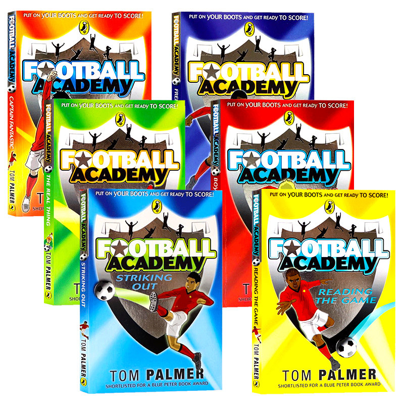 足球学院6册 英文原版小说 Football Academy 用足球了解世界各地 儿童插图桥梁章节书 青少年课外英语读物趣味插图 Tom Palmer