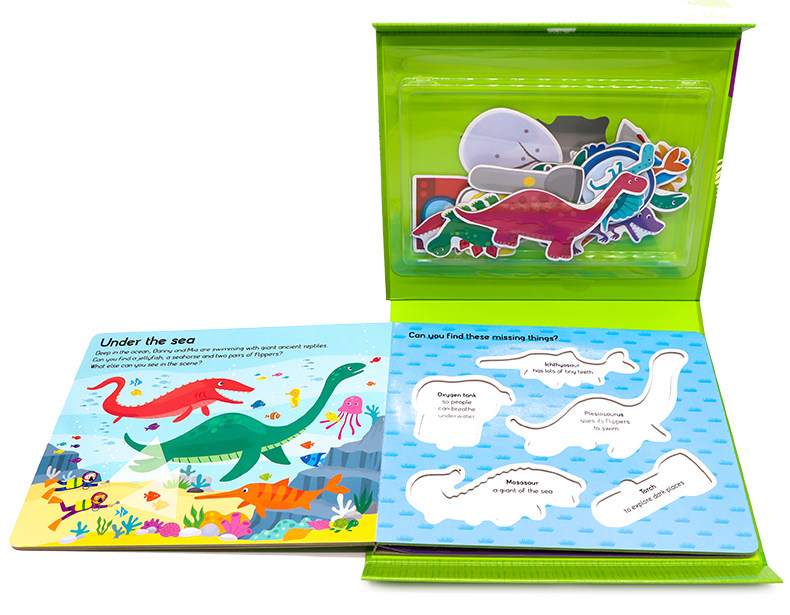 角色扮演系列 恐龙猎人Let's Pretend Dino Explorer互动拼图游戏书英文原版绘本玩具书翻翻操作书宝宝益智开发 精装纸板书3岁+