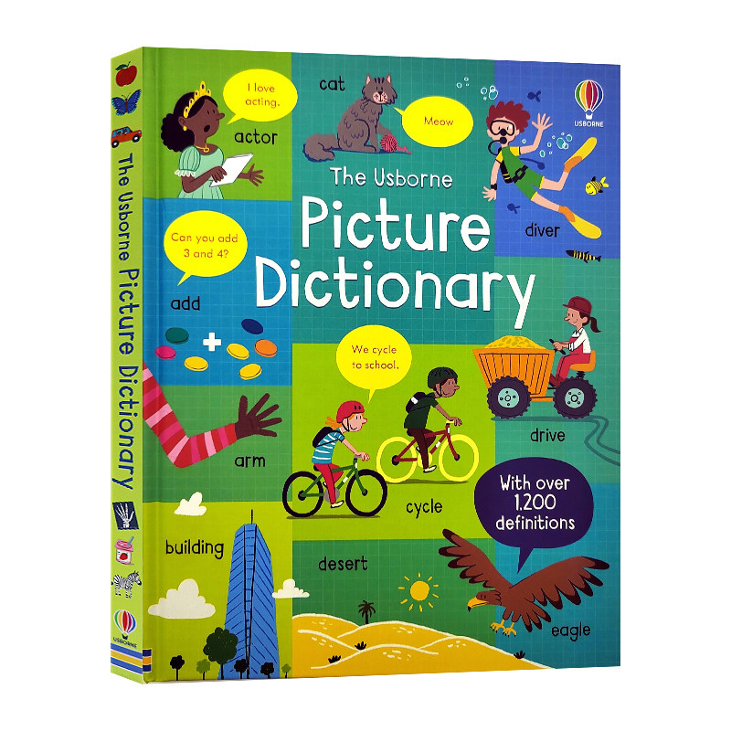 Usborne 儿童英语图解词典 英文原版 The Usborne Picture Dictionary 含1200+单词 基础英语语法 数字星期颜色常用词 进口原版