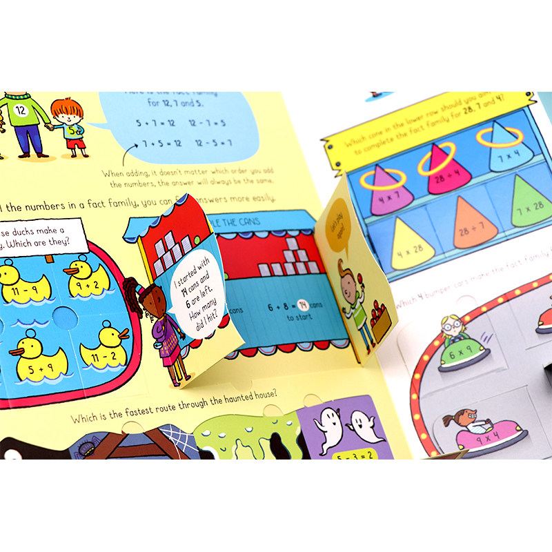 Usborne翻翻书 心算 英文原版绘本 Lift-the-Flap Mental Maths 幼儿早教益智科普纸板书 亲子共读 儿童英语数学启蒙 精装大开