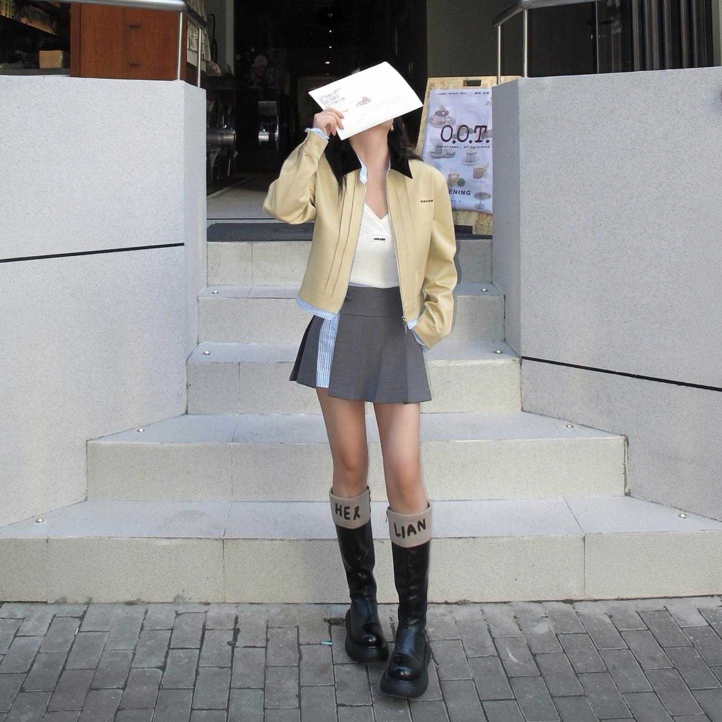 【孟子义同款】HERLIAN 翻边logo时尚高筒厚底雪地靴黑色长靴女,淘宝优惠券,粉丝福利购,淘宝优惠卷