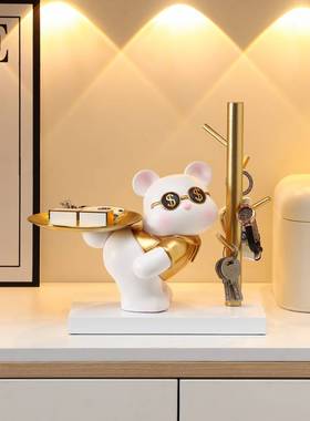 高端摆件上档次新中式家居入户鞋柜客厅玄关鞋柜钥匙收纳乔迁礼品