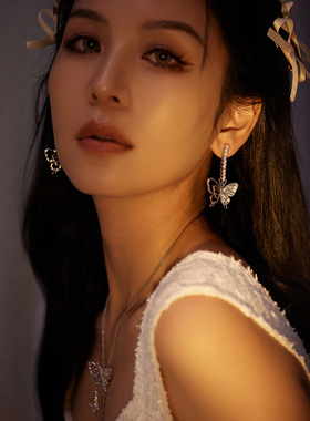 mfow森女风铜镀白金女贝母蝴蝶