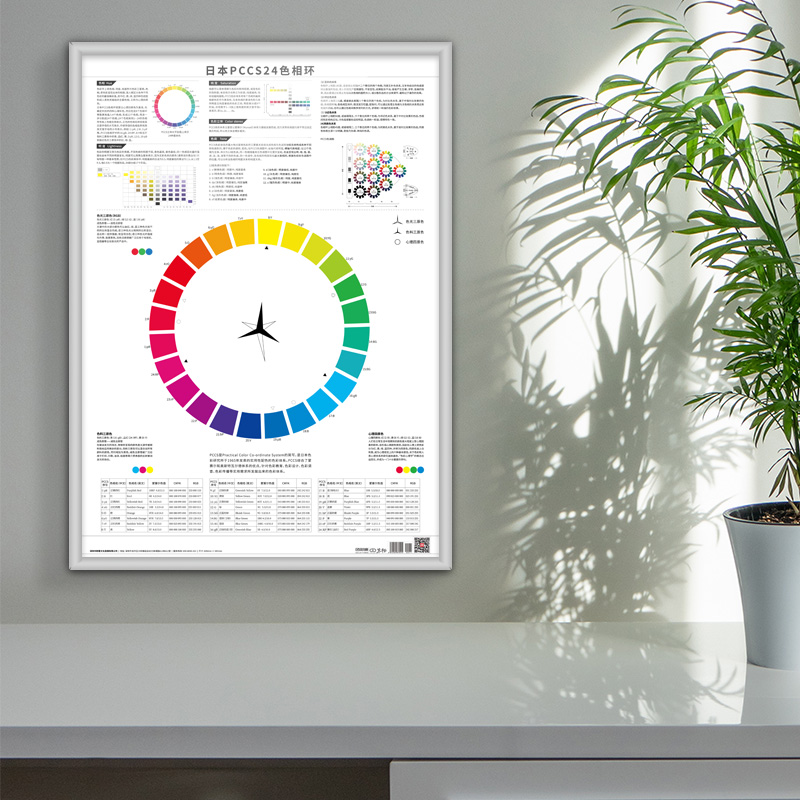 日本PCCS色卡色彩搭配色卡24色相环海报调色卡国标色卡样本通用蒙赛尔cmyk色系rgb原色调图样板纸配标准色卡 - 图1