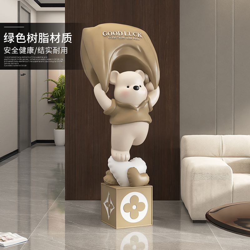 创意暴力熊大型客厅落地摆件电视柜沙发旁轻奢装饰品新家乔迁礼物 - 图3