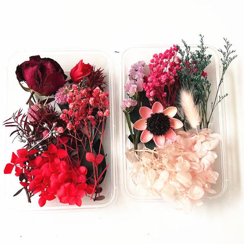 七夕永生花diy材料干花玫瑰套餐现场手工活动团扇相框玻璃罩礼盒 - 图3