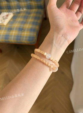 猫眼石双圈串珠手链小众设计清冷感气质手串轻奢复古高级叠戴手饰