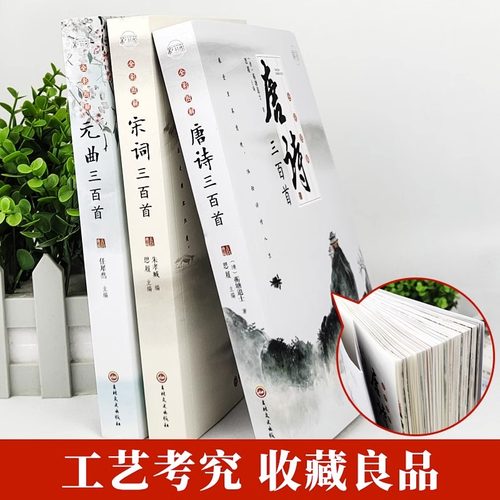 全套3册 唐诗三百首唐诗宋词元曲正版全集 古诗词大全集书籍 诗集古诗全唐诗宋诗300首鉴赏辞典 高中生用鉴赏赏析诗词大会全套书籍 - 图0