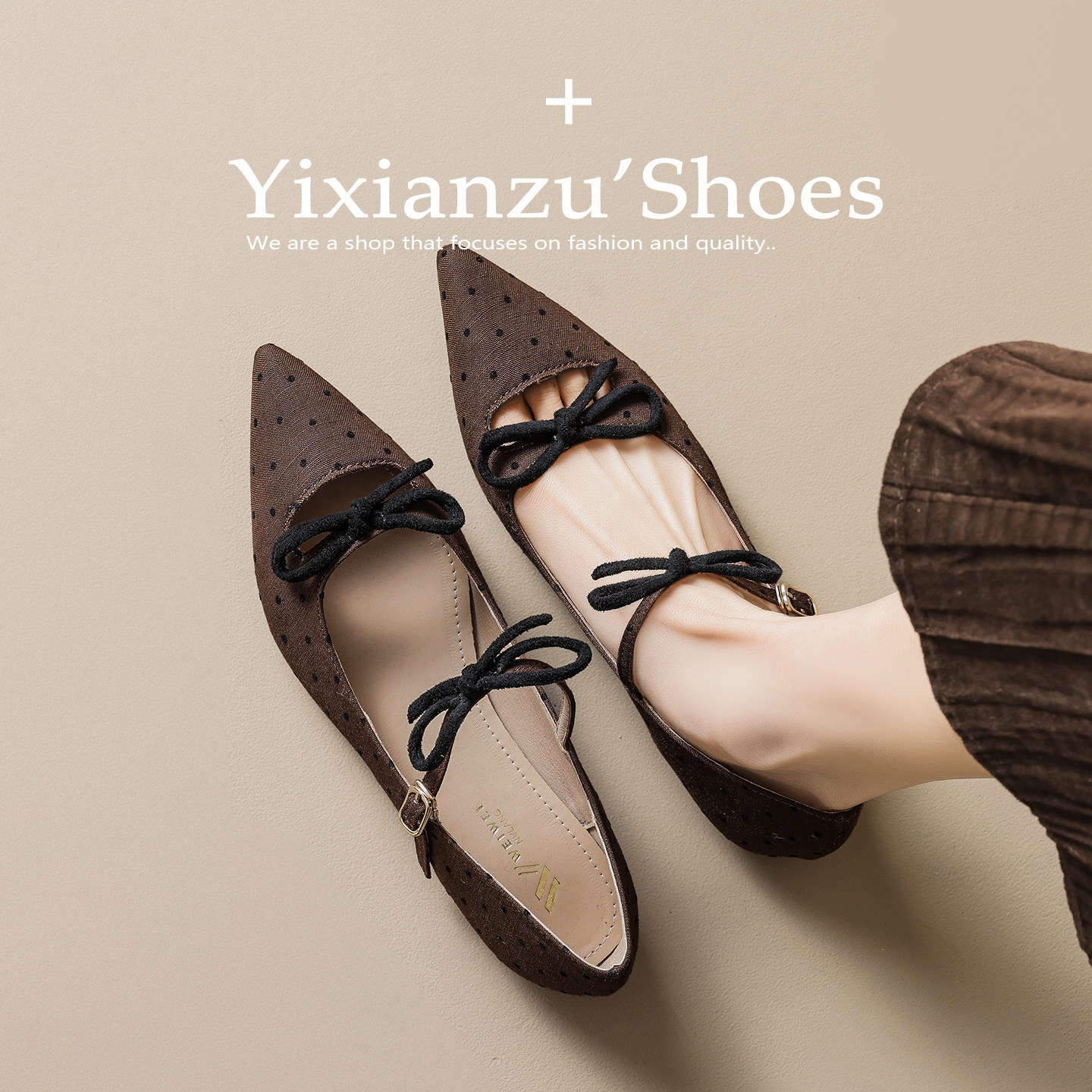 2026新款法式甜美风尖头波点玛丽珍鞋女平底蝴蝶结软底不累脚单鞋,淘宝优惠券,粉丝福利购,淘宝优惠卷