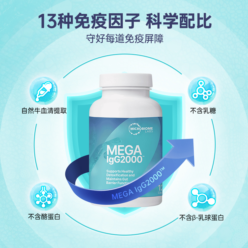 美国MBL Mega IGG 2000 牛血清免疫球蛋白胶囊成人肠胃肠道调理 - 图1