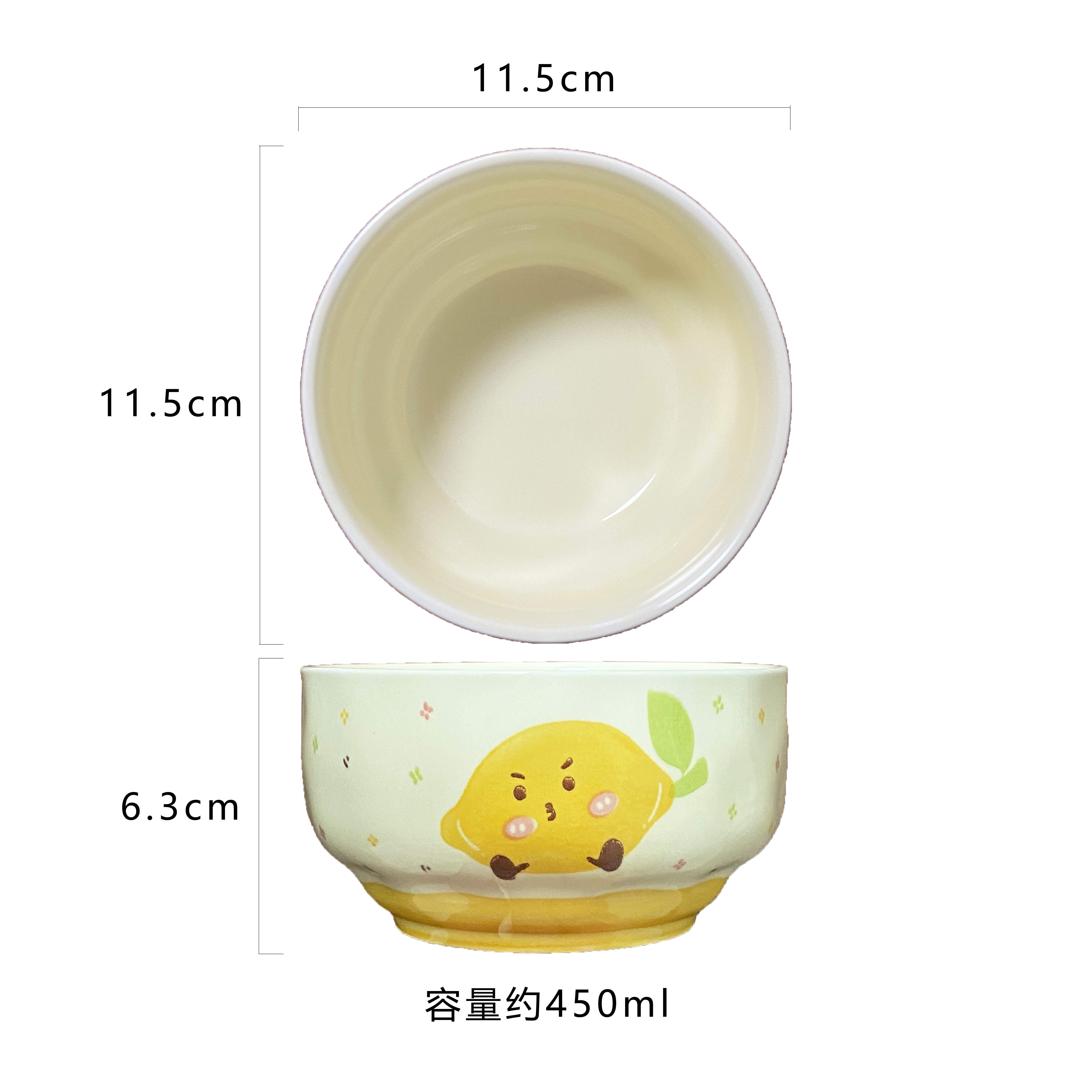 橘子家用陶瓷盘套装餐具宿舍可爱高颜值餐盘饭碗勺子筷子 - 图2