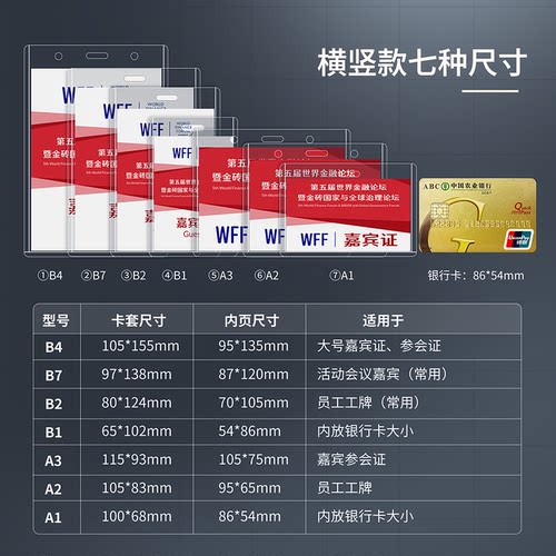PVC嘉宾证定制透明工作证制作参会证工作牌挂绳工牌卡套工作卡 - 图3