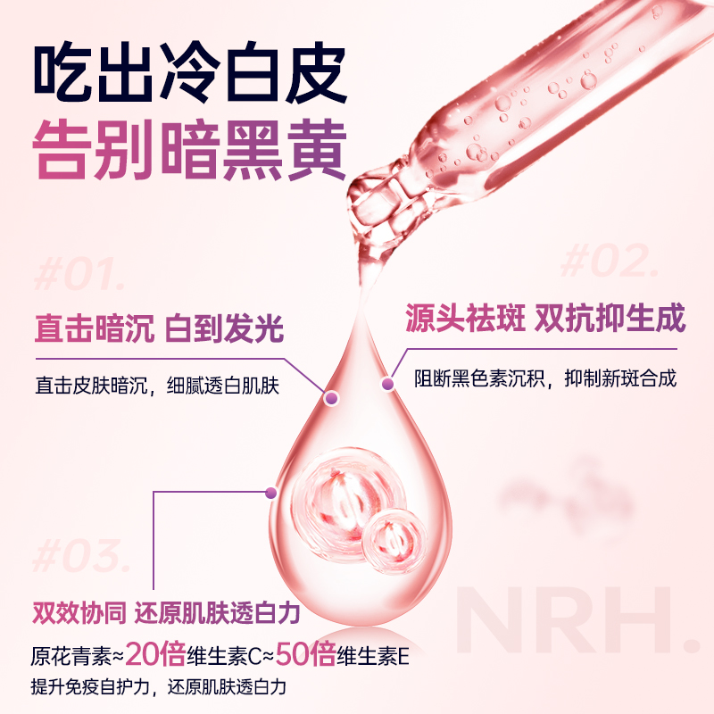 Newroots葡萄籽胶囊500mg原花青素维生素C抗氧化蔓越莓焕白淡斑