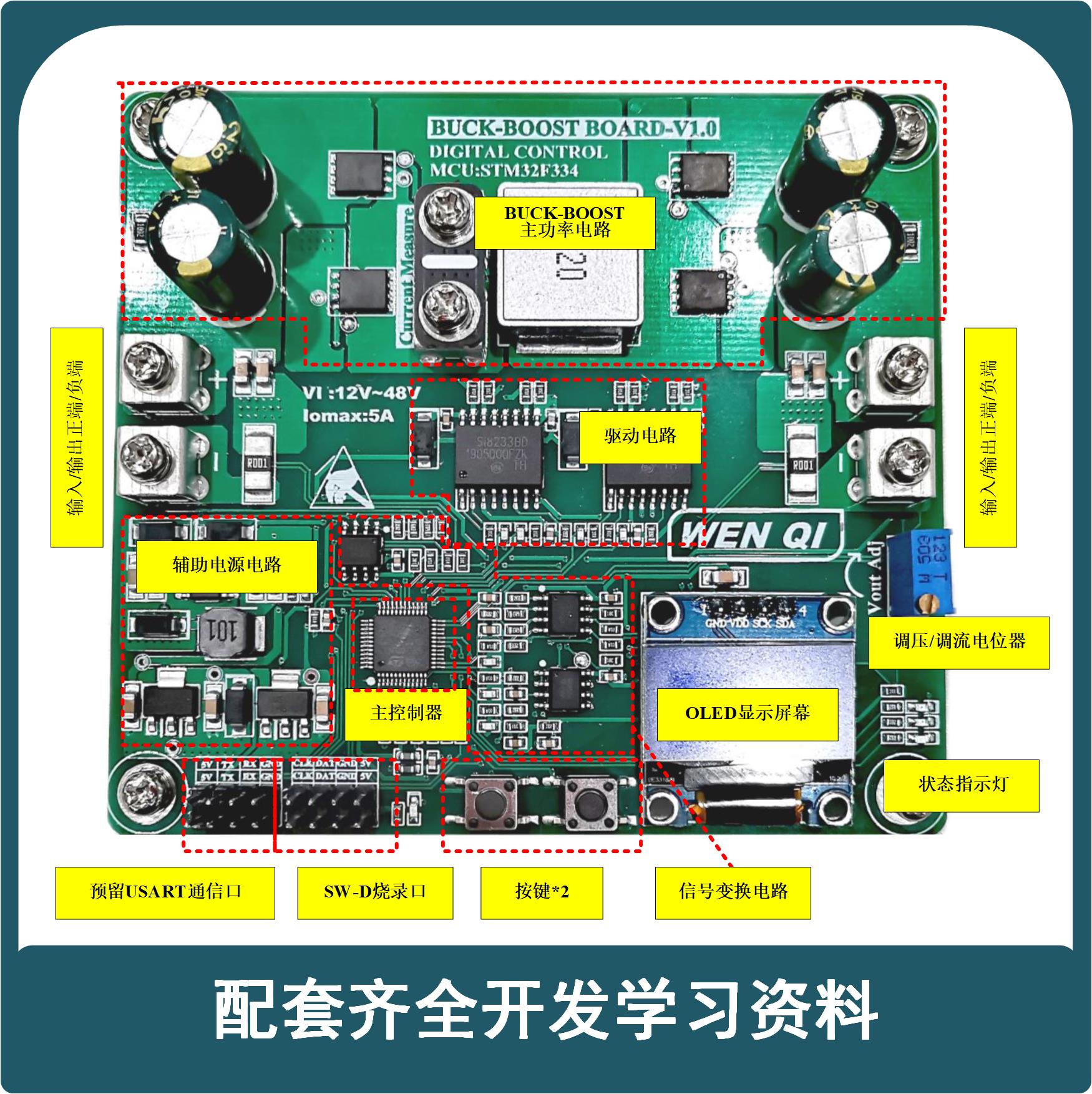 BUCK-BOOST数字控制STM32双向升降压变换器开发板开关电源学习-图1