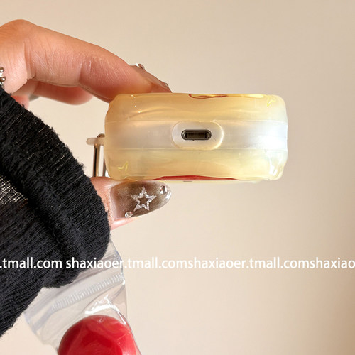 复古风红色苹果适用airpods4保护壳airpodspro3保护套新款苹果耳机保护壳pro2耳机套女款二三4代耳机壳喜庆潮 - 图3