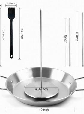 不锈钢立式螺钉烧烤锅配件3根可拆卸刷子垫子手套油瓶刷钩子