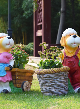 庭院仿真别墅卡通花盆景观装饰品