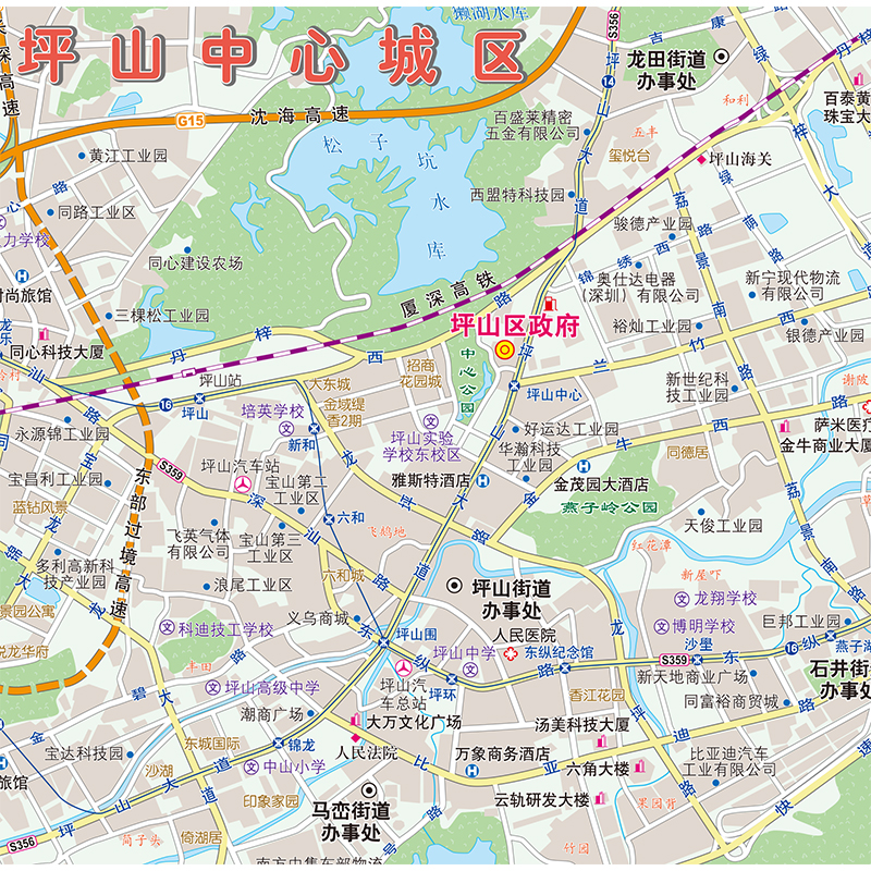 现货2024新版深圳市地图【1.03*0.74米】深圳市指南地图 新编深圳市地图折叠另有广州佛山东莞珠海地图挂图售 - 图1