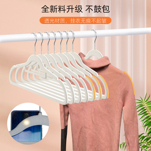 透光植绒衣架防滑无痕家用衣柜挂衣收纳整理师推荐防肩角衣撑衣挂 - 图2