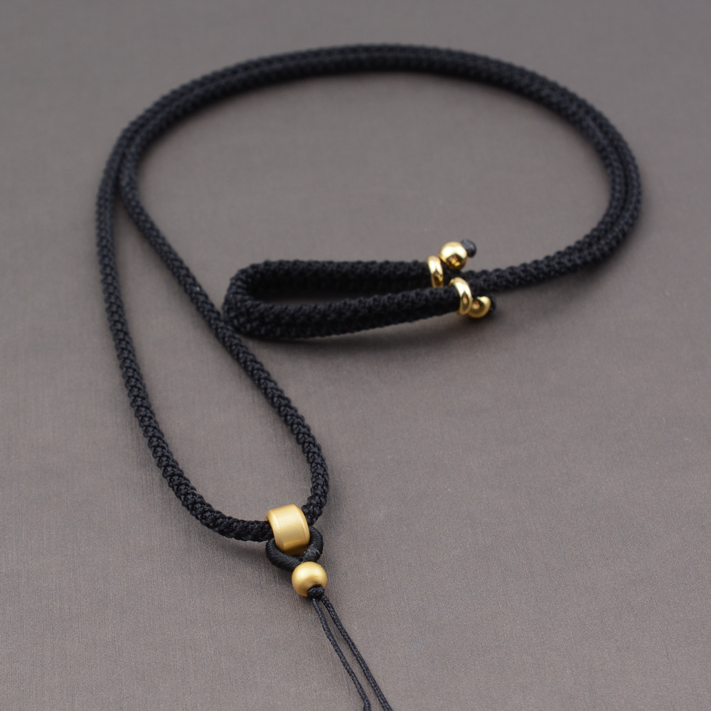 简约古法脖子吊坠挂绳玉佩水晶玉佛玉坠玉器项链绳挂坠绳子挂件绳 - 图0