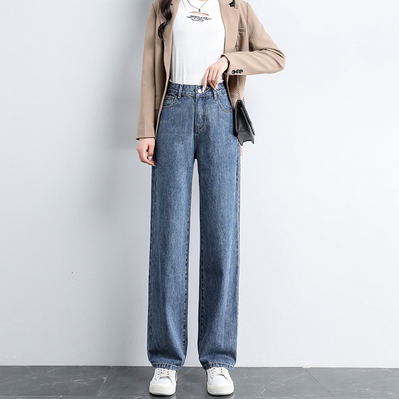 昂琴高腰直筒加绒秋冬2021牛仔裤 昂琴牛仔裤