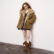 DIDDIMODA drawstring fur coat