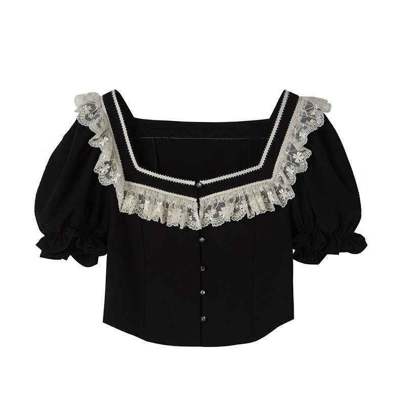 diddi原创设计复古小心机蕾丝开衫 DIDDIMODA衬衫