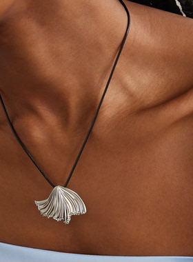 ONONESOWN925银海浪皮绳项链