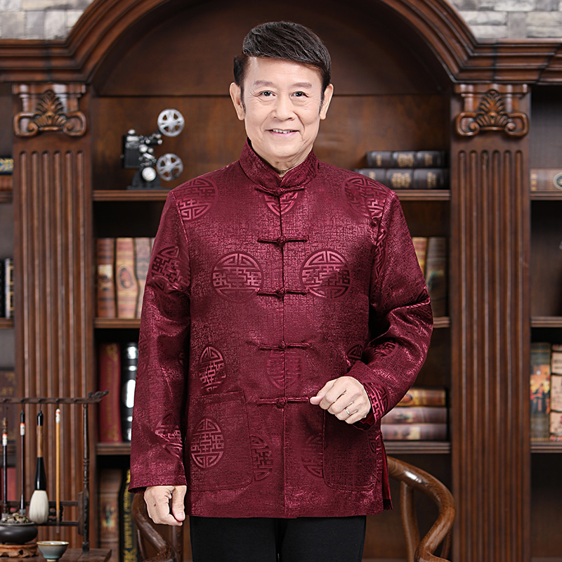 唐装男中老年春秋季长袖中国风套装 乔古唐服饰唐装