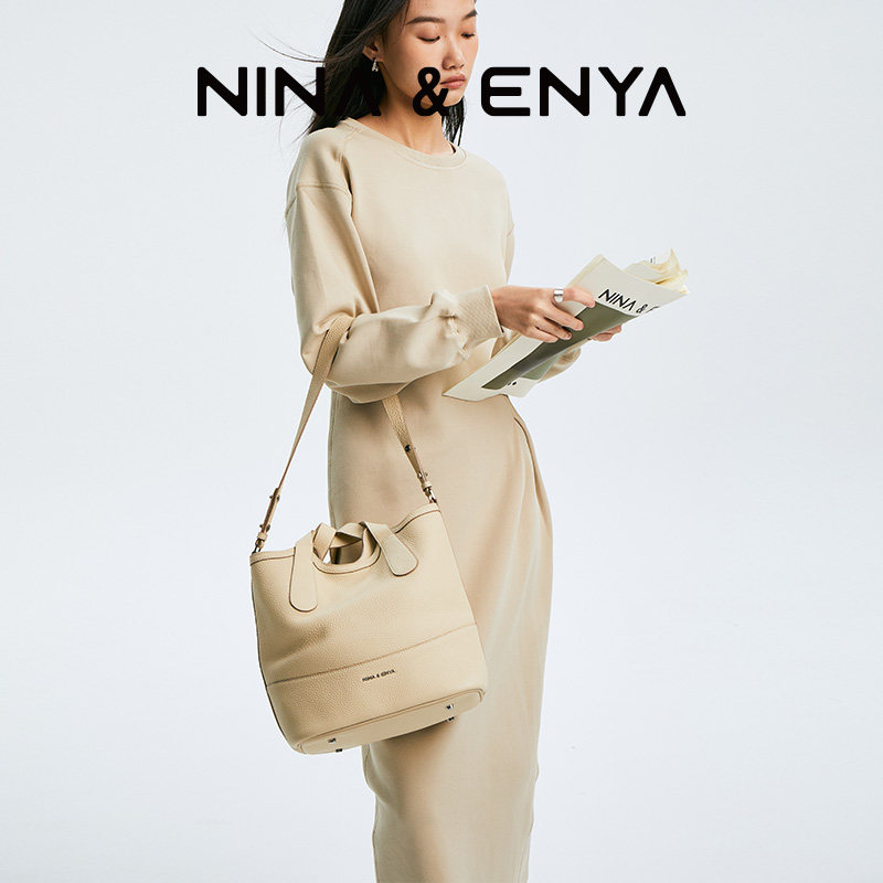 nina enya大号吊篮系列女款水桶包 NINAENYA女士包袋