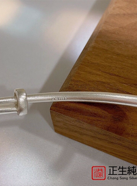 香港正生香港正生在逃公主蝴蝶结古法纯银铃铛手镯足银9999简约百