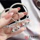 Hong Kong Zhengsheng sterling silver s999 foot silver aperture blessing character long life wealth bell push and pull baby bracelet children's gift