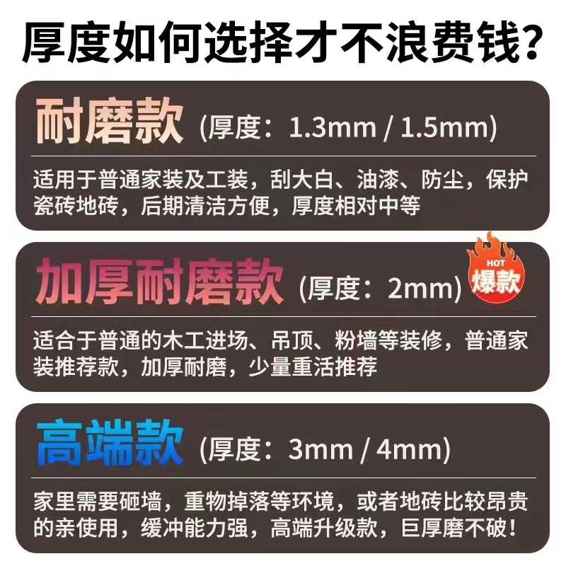 加厚装修地面保护膜家装地砖瓷砖木地板防护垫防潮膜一次性铺地膜-图1