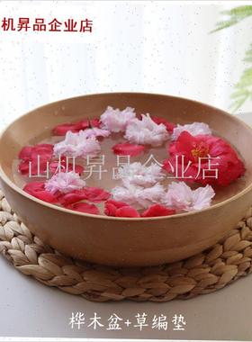 木质观景盆看盆美容院专用东v南亚泰式spa欢迎仪式净手洗手礼盆.