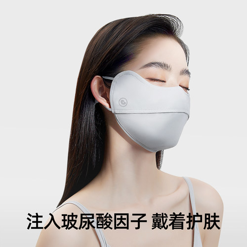 小野和子防晒口罩女防紫外线遮阳高颜值医美轻薄透气冰丝防晒面罩 - 图1