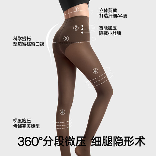 小野和子千金袜高级感黑色丝袜天鹅绒耐勾连裤袜女春夏咖色打底裤 - 图0