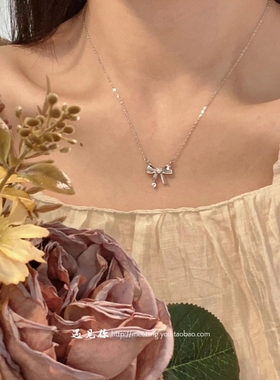 【甜心引力】999纯银蝴蝶结项链