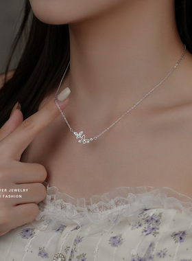 【人间甜心】S925纯银蝴蝶项链女