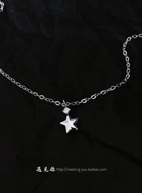 S999纯银星星项链女送闺蜜礼物