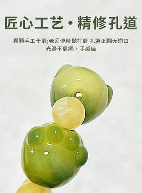 小红书爆款国风招财猫串珠手链炭烧猫爪仿白玉菩提子轻奢小众学生