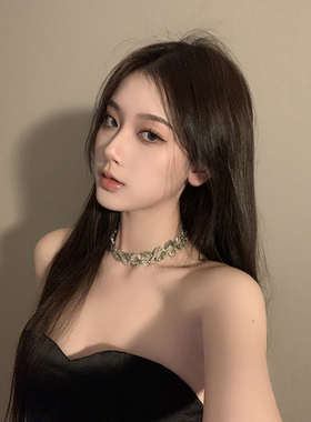 闪钻锆石锁骨链银色纯欲