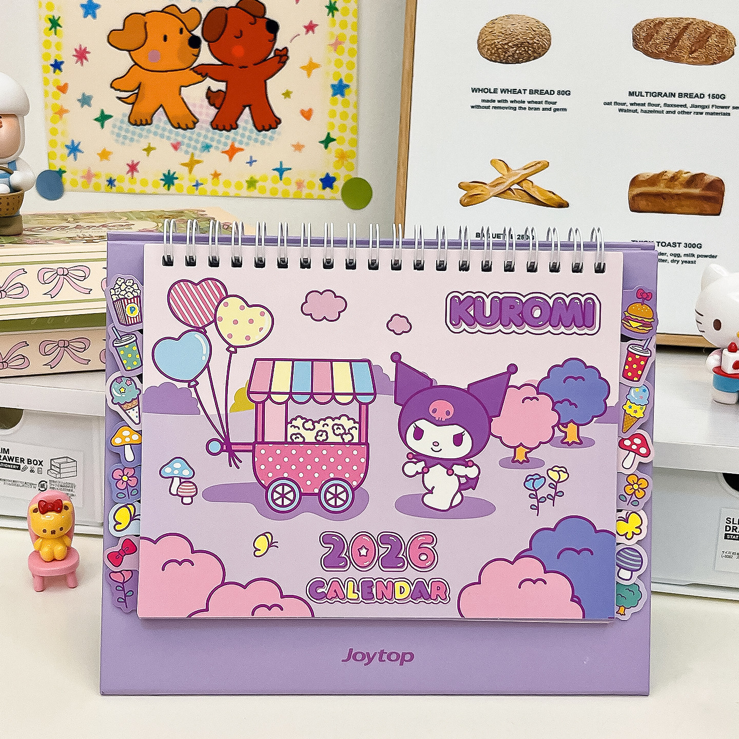 库洛米台历2026年新款卡通日历办公室桌面摆件学生记事本可爱月历,淘宝优惠券,粉丝福利购,淘宝优惠卷