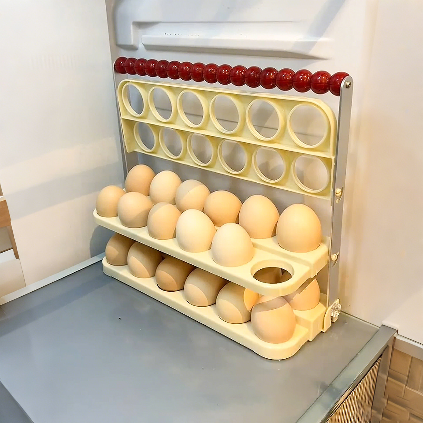 可手提折叠鸡蛋盒冰箱侧门置物架厨房专用蛋托多层防摔鸡蛋收纳架,淘宝优惠券,粉丝福利购,淘宝优惠卷