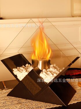 跨境室内壁炉乙醇酒精壁炉桌面摆件真火壁炉家居装饰取暖壁炉