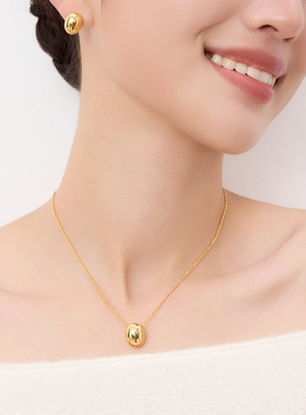 欧比雅比OUBIYABI焦点星芒华子金蛋吊坠项链新品锁骨链生日礼物女