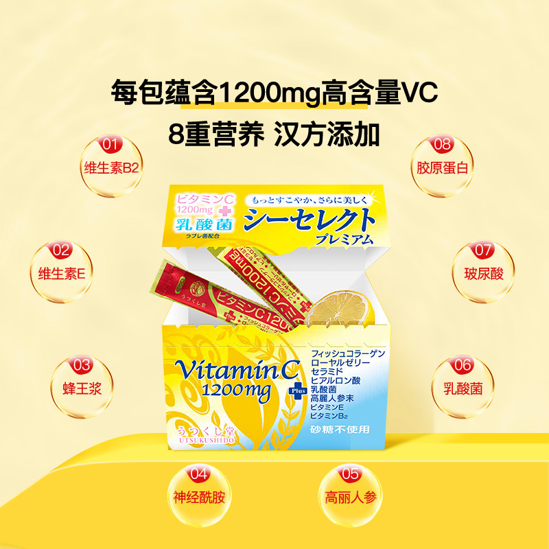 广贯堂日本进口1200mg 21条维生素c 广贯堂海外维生素C