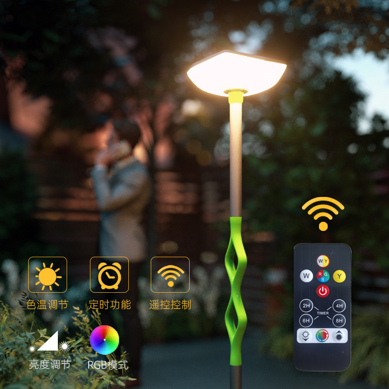 太阳能户外庭院灯防水室外烧烤花园草地高杆灯露台可移动落地灯 - 图0