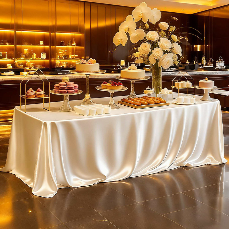 白色桌布轻奢高级感贡缎会议展会缎面酒店长方形生日纯色定制台布,淘宝优惠券,粉丝福利购,淘宝优惠卷