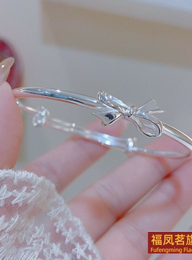 原创设计女银饰香港正生足银手镯