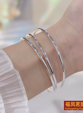 日韩女银饰三生三世两世欢莲手镯